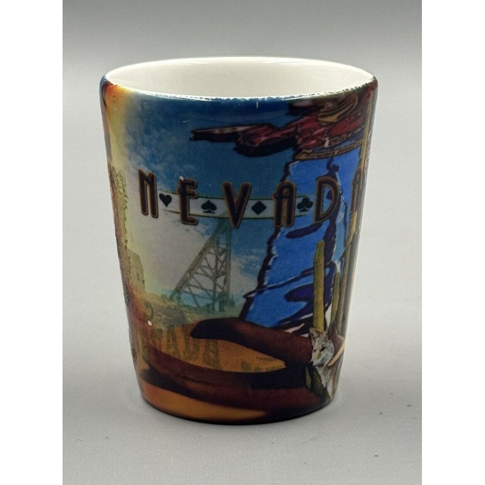 NEVADA STATE WRAPAROUND‎ SHOT GLASS SHOTGLASS